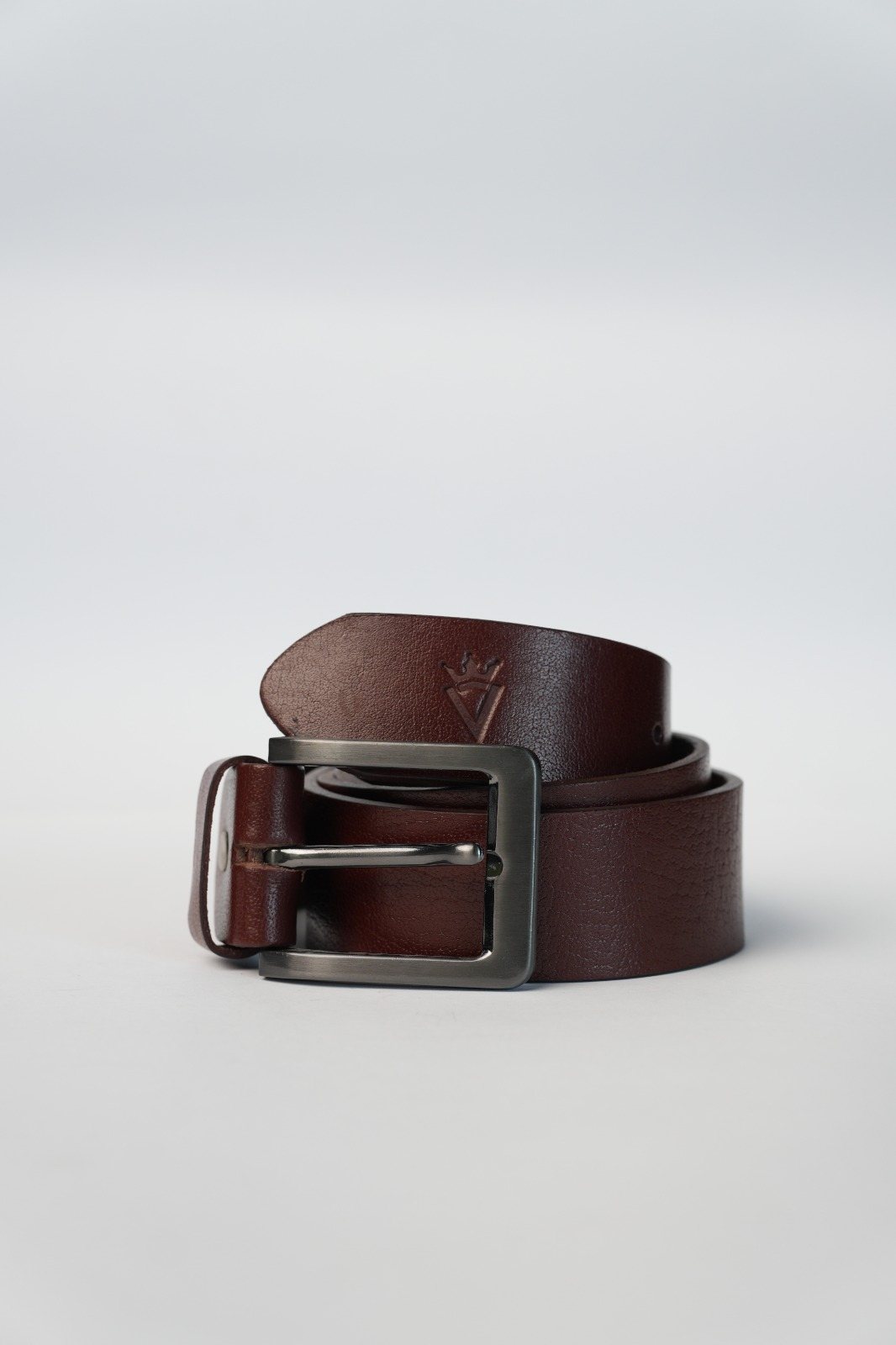 Burgundy leather belt