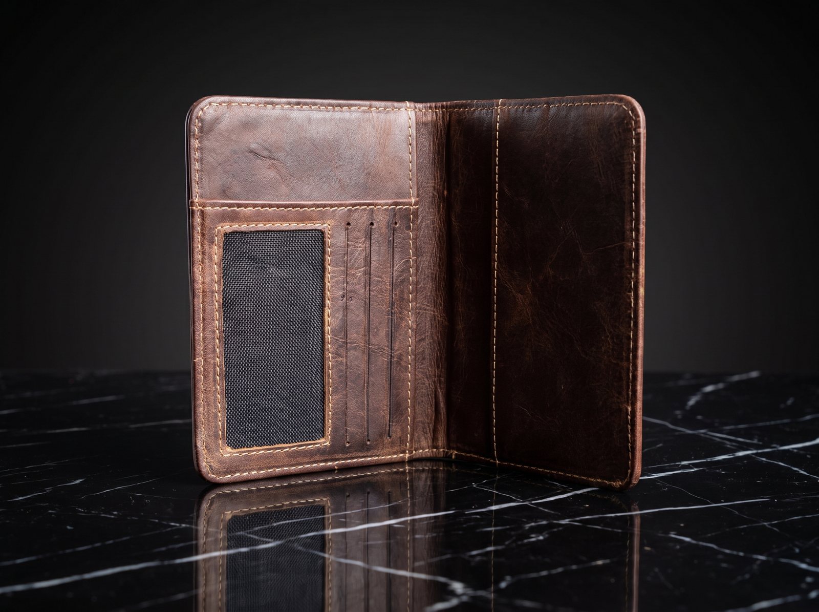 The Trieste in passport case · tobacco