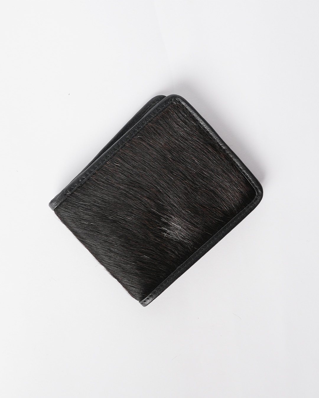 Hair-On Bifold in black hair-on hide