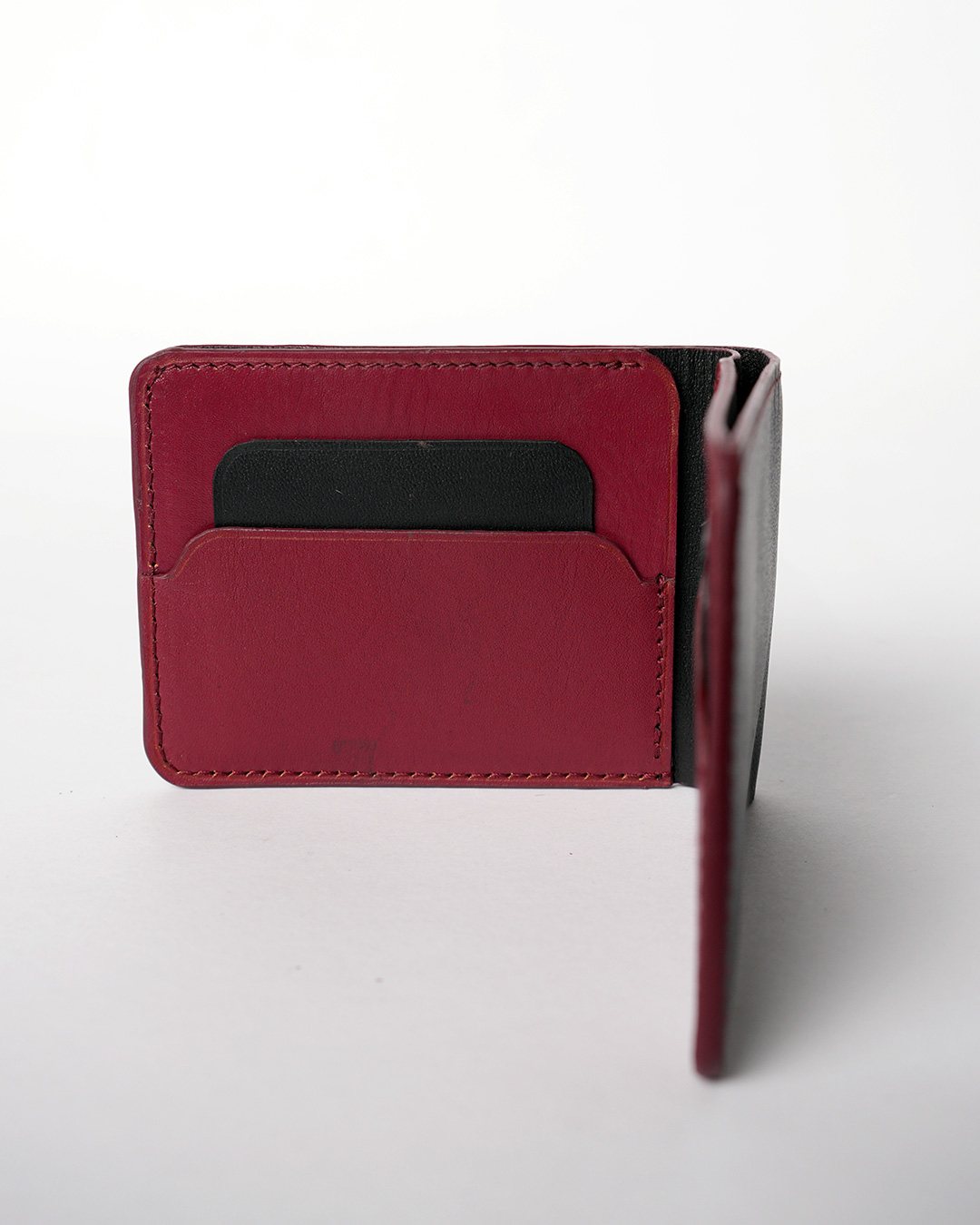 Two-Tone Bifold, black and oxblood, view 3