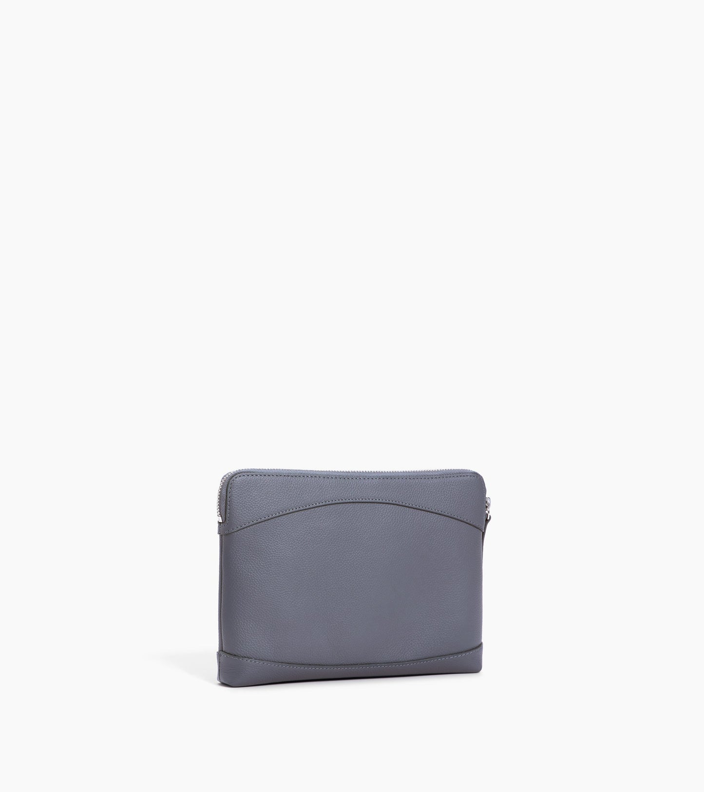 Pochette zippée en cuir grainé