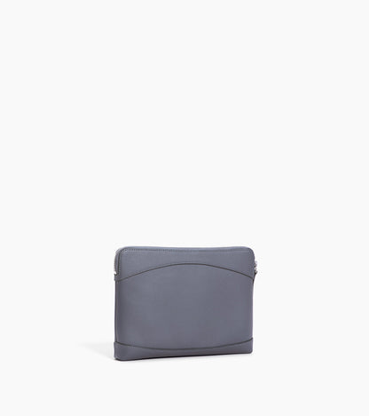 Pochette zippée en cuir grainé