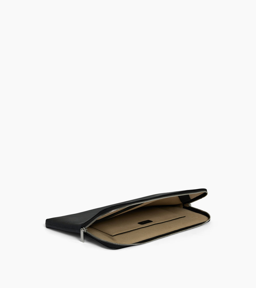 Pochette ordinateur 14" en cuir grainé