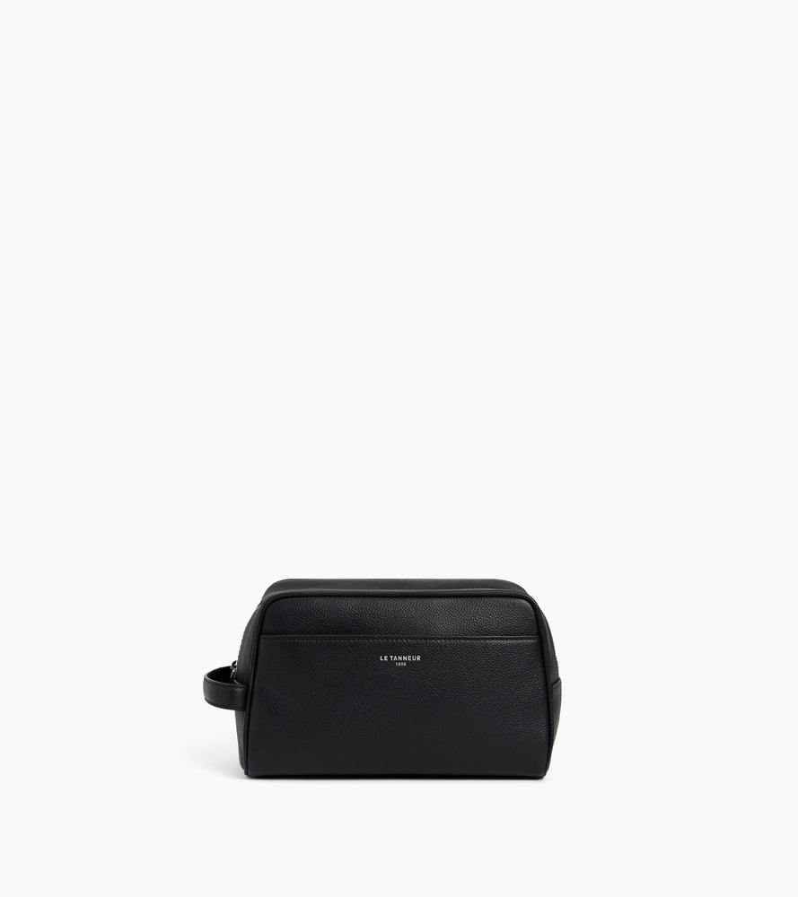 Trousse de toilette en cuir grainé