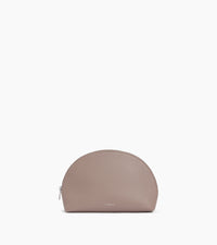 Trousse de toilette demi-lune en cuir grainé