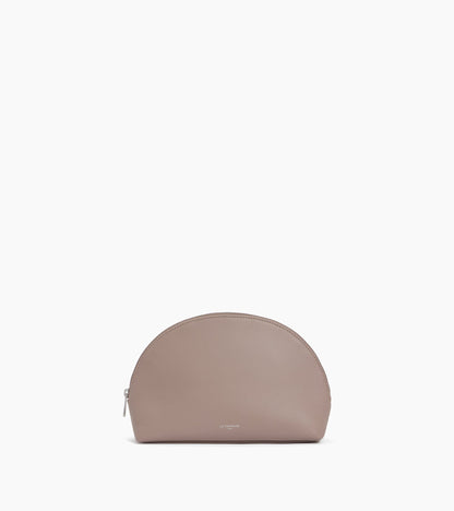 Trousse de toilette demi-lune en cuir grainé