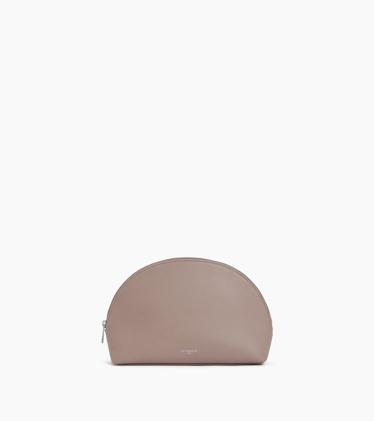 Trousse de toilette demi-lune en cuir grainé