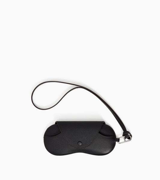 Etui à lunettes charms en cuir grainé