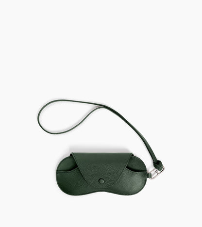 Etui à lunettes charms en cuir grainé
