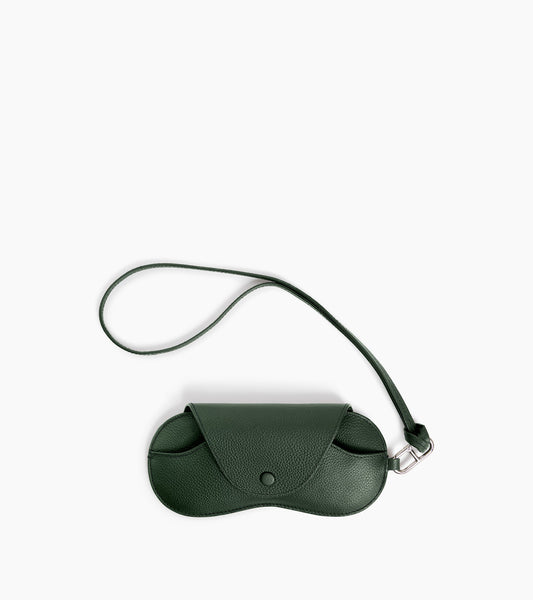 Etui à lunettes charms en cuir grainé