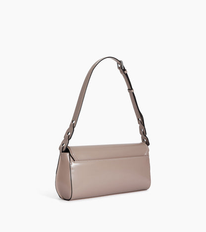Sac porté épaule moyen modèle Solaise en cuir lisse effet box