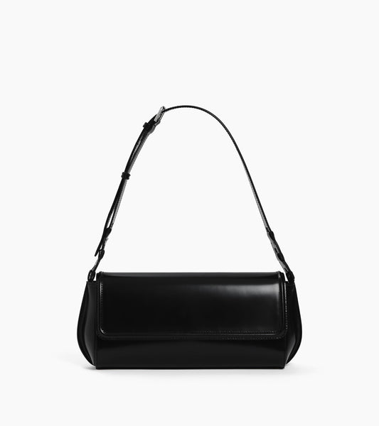 Sac porté épaule moyen modèle Solaise en cuir lisse effet box