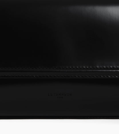Sac porté épaule moyen modèle Solaise en cuir lisse effet box
