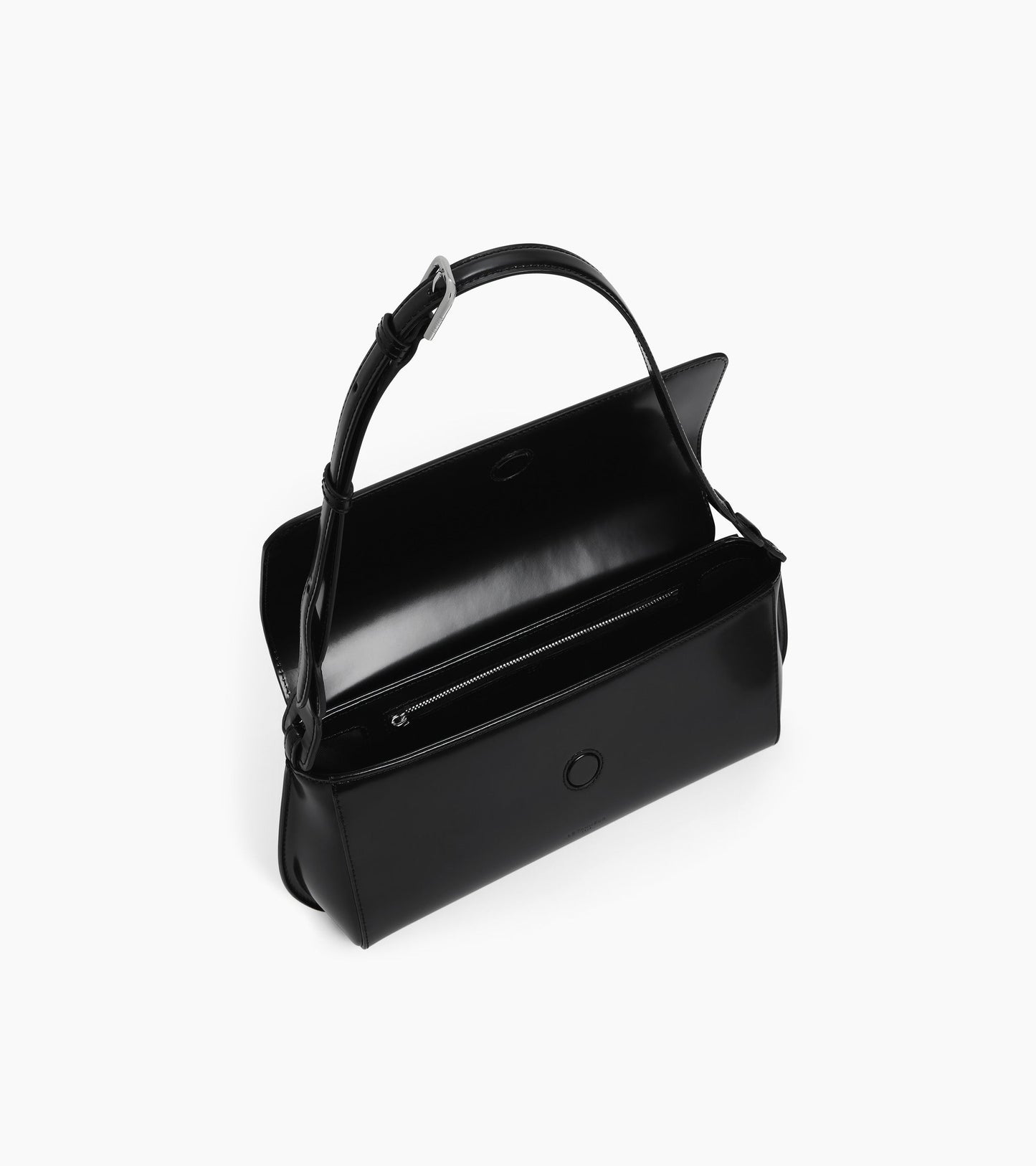 Sac porté épaule moyen modèle Solaise en cuir lisse effet box