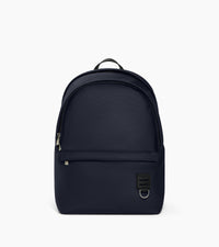 Sac à dos zippé Basile en toile nylon et cuir lisse