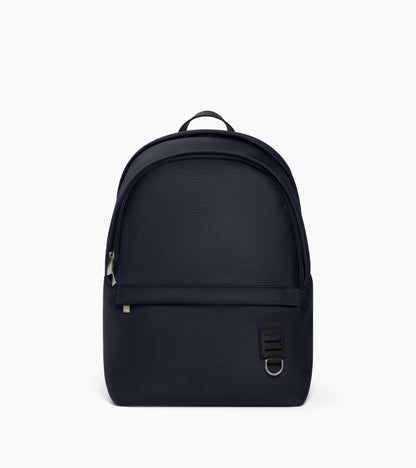 Sac à dos zippé Basile en toile nylon et cuir lisse