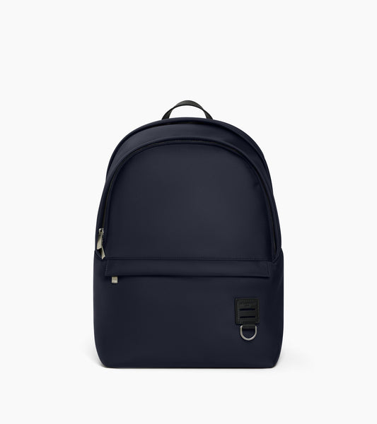 Sac à dos zippé Basile en toile nylon et cuir lisse
