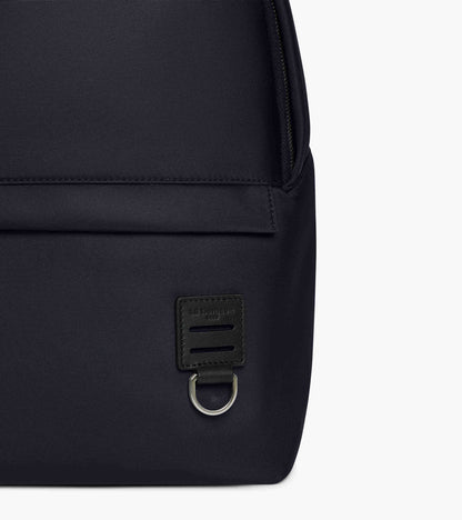 Sac à dos zippé Basile en toile nylon et cuir lisse