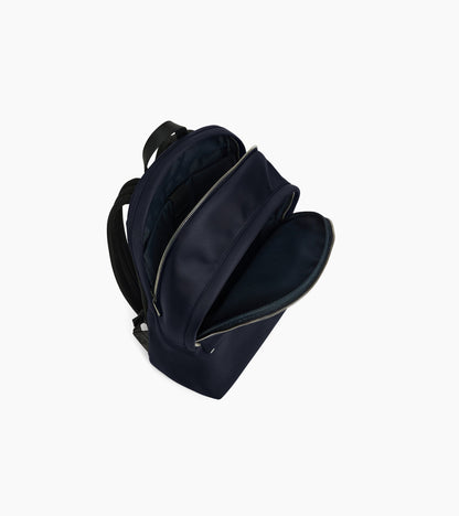 Sac à dos zippé Basile en toile nylon et cuir lisse