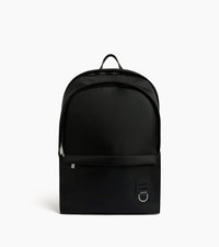Sac à dos zippé Basile en toile nylon et cuir lisse