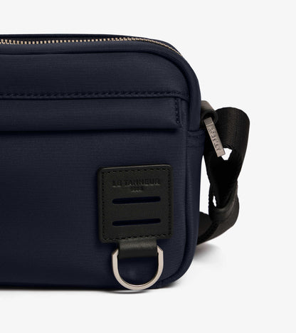 Petit sac bandoulière Basile en toile nylon et cuir lisse
