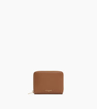 Porte monnaie zippé avec porte cartes amovible Albertine en cuir lisse