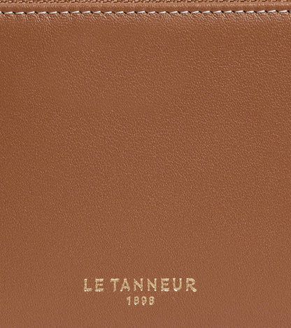 Porte monnaie zippé avec porte cartes amovible Albertine en cuir lisse