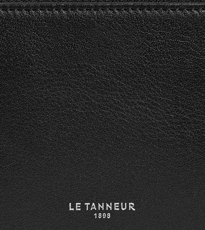 Porte monnaie zippé avec porte cartes amovible Albertine en cuir lisse