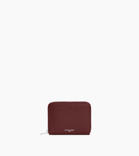 Porte monnaie zippé avec porte cartes amovible Albertine en cuir lisse