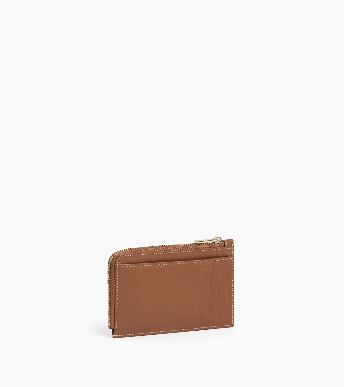 Porte cartes zippé Albertine en cuir lisse