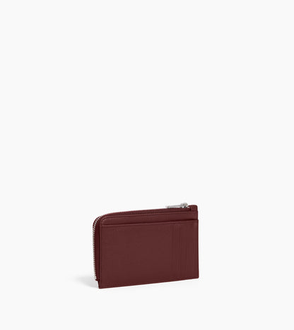 Porte cartes zippé Albertine en cuir lisse
