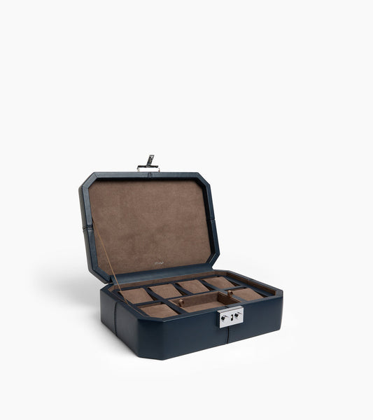 Coffret 6 montres et boutons de manchettes en cuir