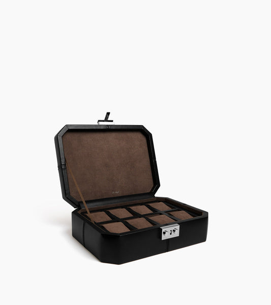 Coffret 8 montres fermoir T en cuir