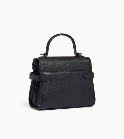 Petit sac à main double rabat Emilie en cuir grainé