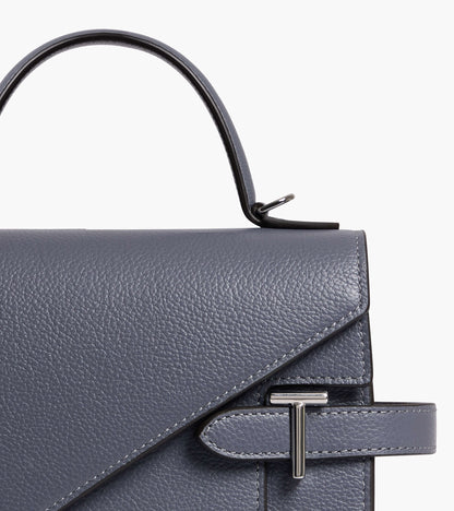 Sac à main double rabat moyen modèle Emilie en cuir grainé