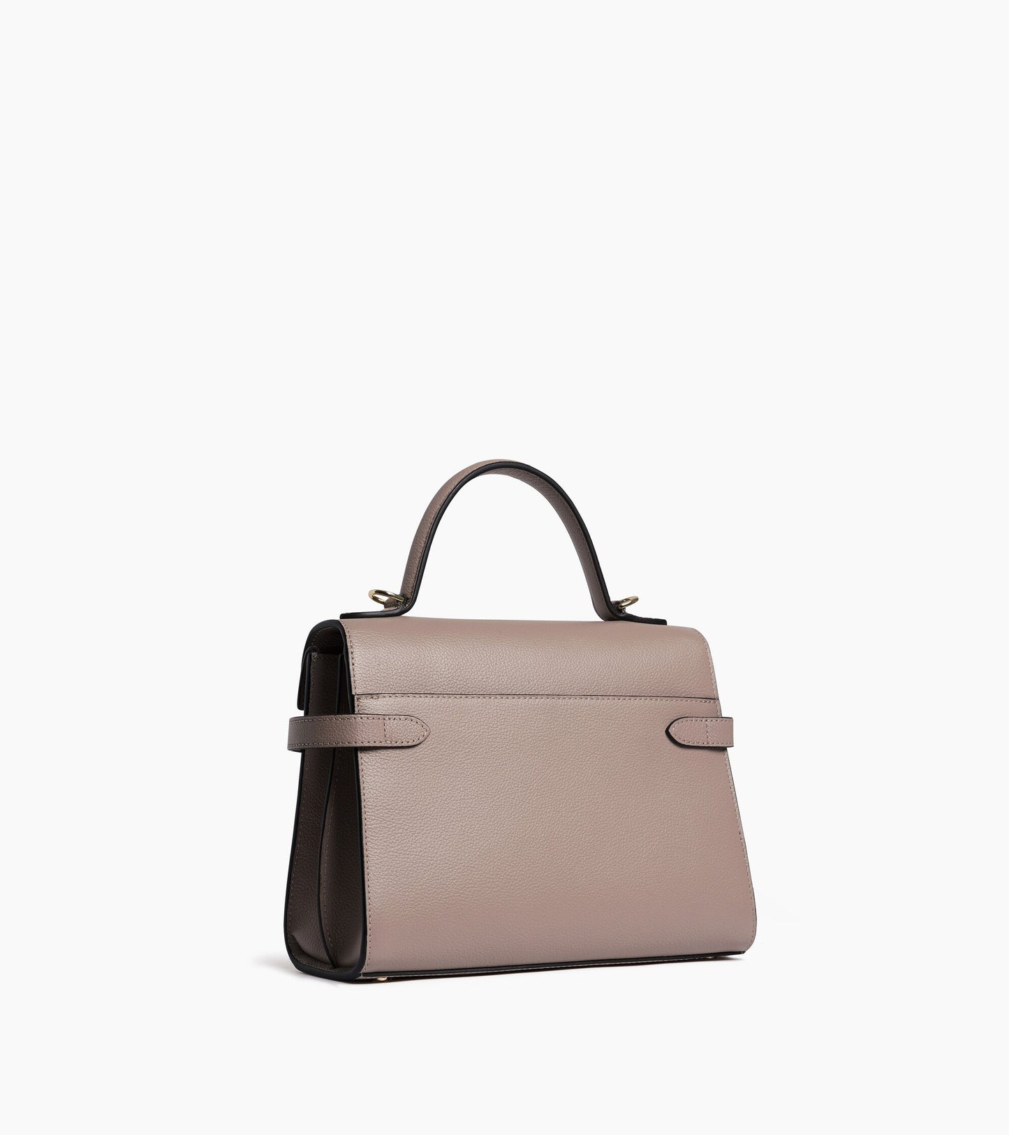 Sac à main double rabat moyen modèle Emilie en cuir grainé