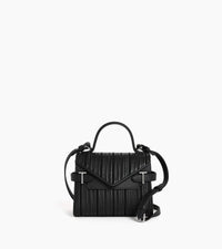 Petit sac à main double rabat Emilie en cuir tressé réemployé