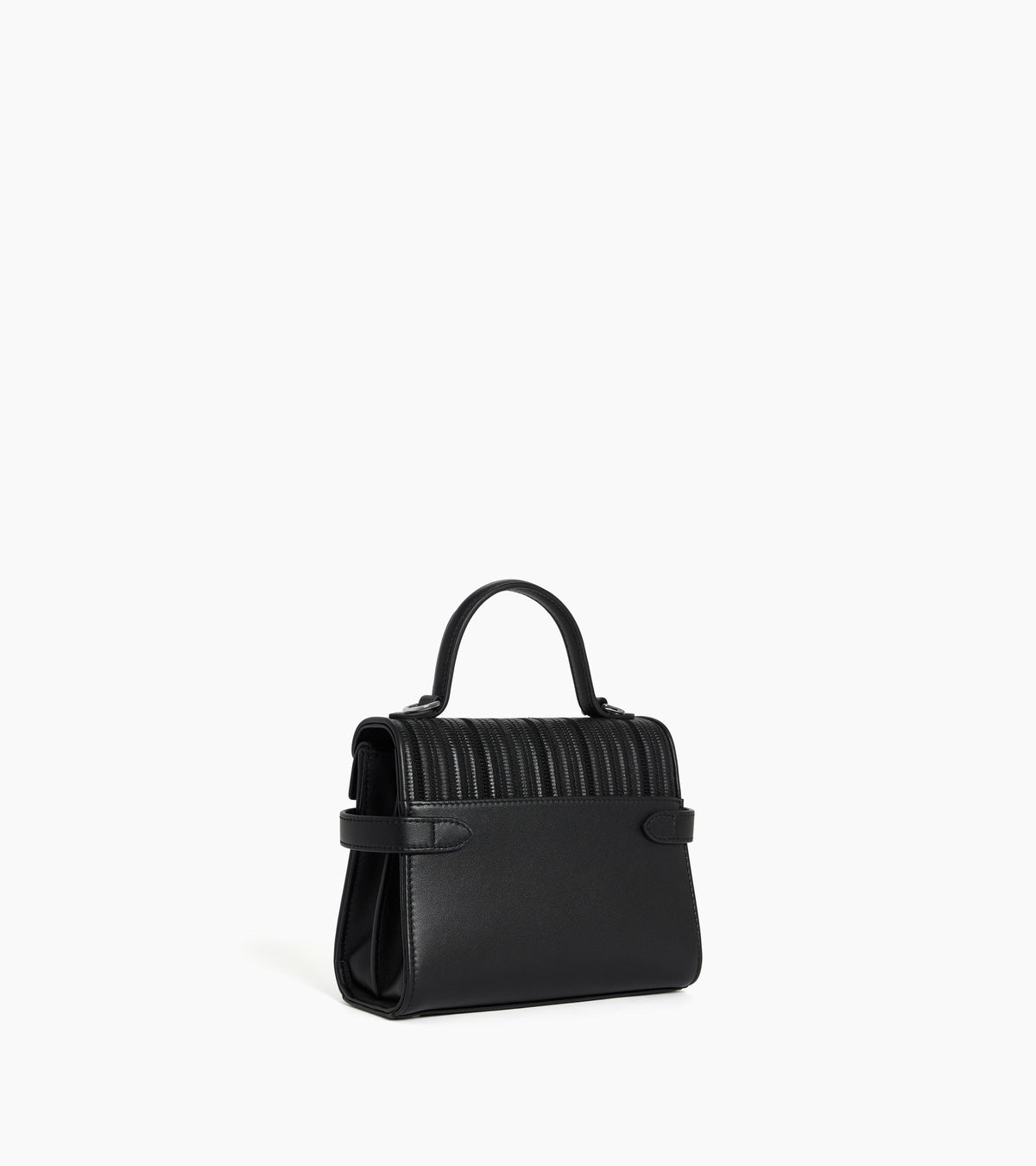 Petit sac à main double rabat Emilie en cuir tressé réemployé