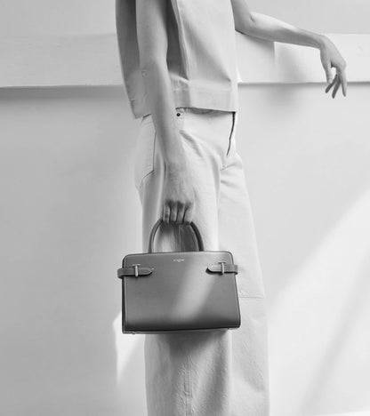Sac à main moyen modèle Emilie en cuir grainé