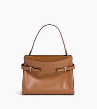 Sac porté épaule grand modèle Emie en cuir lisse et nubuck