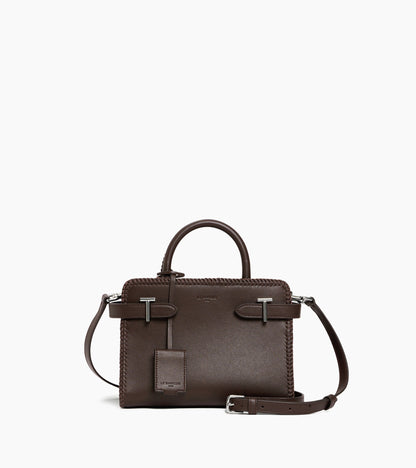 Petit sac à main Emilie en cuir lisse et surpiqûres