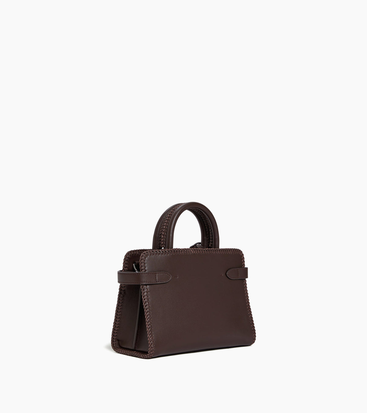 Petit sac à main Emilie en cuir lisse et surpiqûres