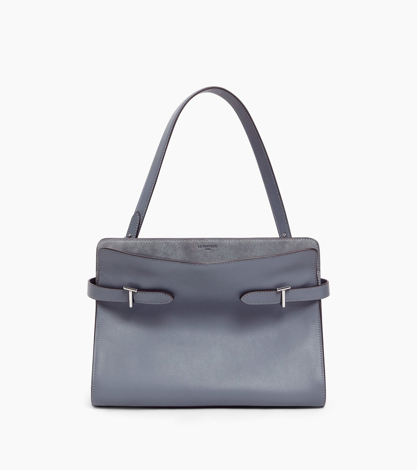 Sac porté épaule grand modèle Emie en cuir lisse et nubuck