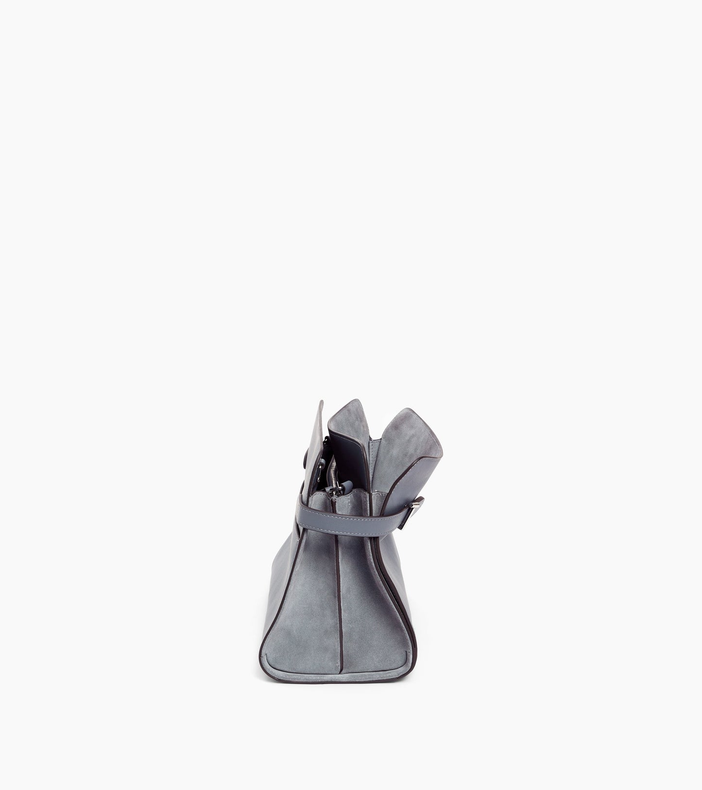 Sac porté épaule grand modèle Emie en cuir lisse et nubuck