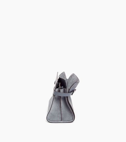 Sac porté épaule grand modèle Emie en cuir lisse et nubuck