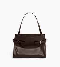Sac porté épaule grand modèle Emie en cuir lisse et nubuck