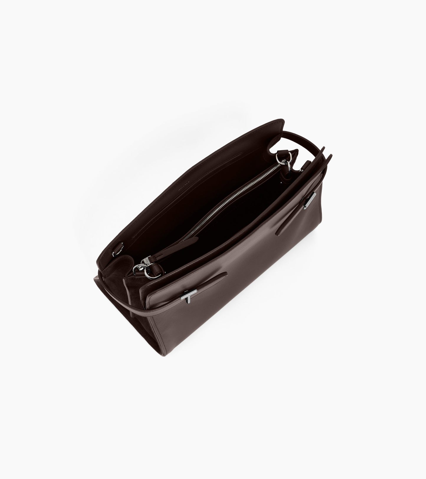 Sac porté épaule grand modèle Emie en cuir lisse et nubuck
