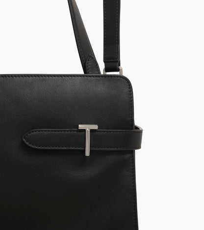 Sac porté épaule grand modèle Emie en cuir lisse et nubuck