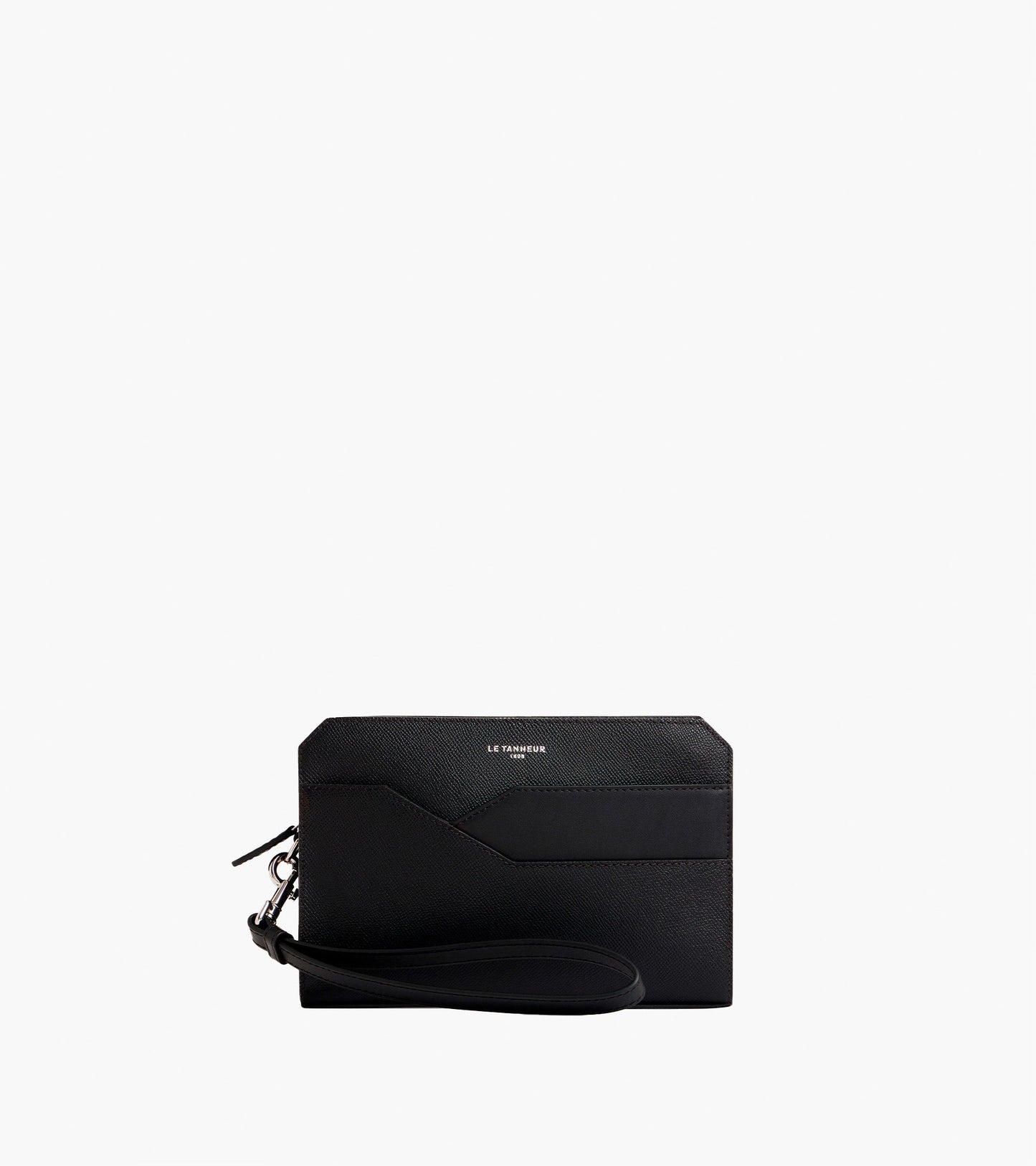 Pochette avec dragonne Gaston en cuir grain croisé