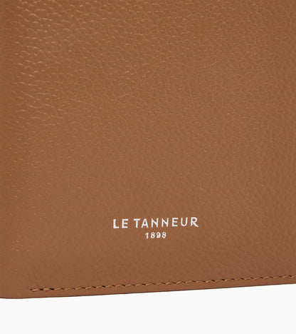Petit portefeuille vertical zippé Lucien en cuir grainé